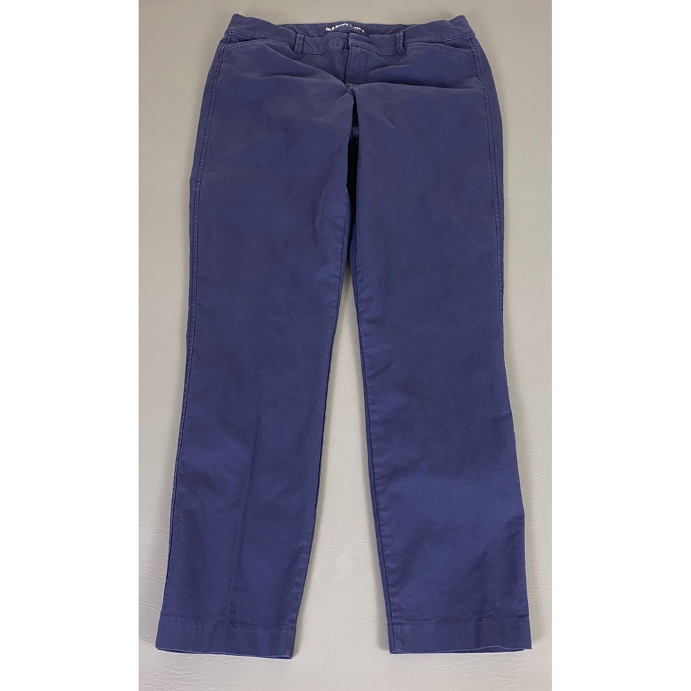 Old Navy‎ Pixie Chino Pants Women's 10 Tall 10T Darkest Hour Navy Blue Straight